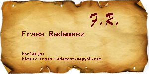 Frass Radamesz névjegykártya